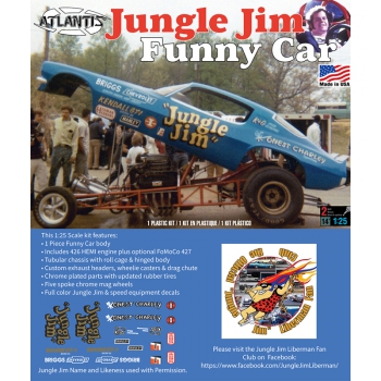 Plastikmodell – ATLANTIS Models 1:25 1971 Jungle Jim Camaro Funny Car – AMCH1440